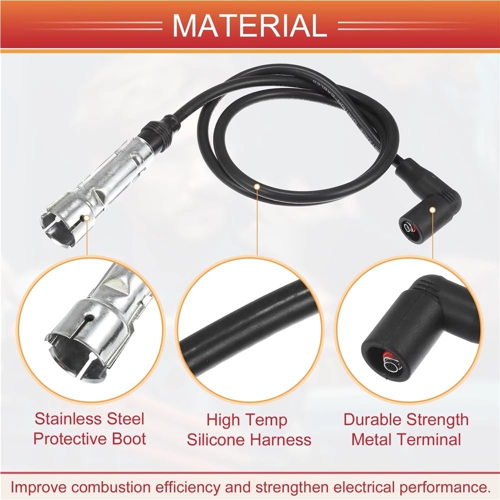 cables bujías coche Para Benz Para W126 380SE 380SL 500SEC | 1161501319 1161501219 Cables De Bobina De Bujía De Coche De 7mm