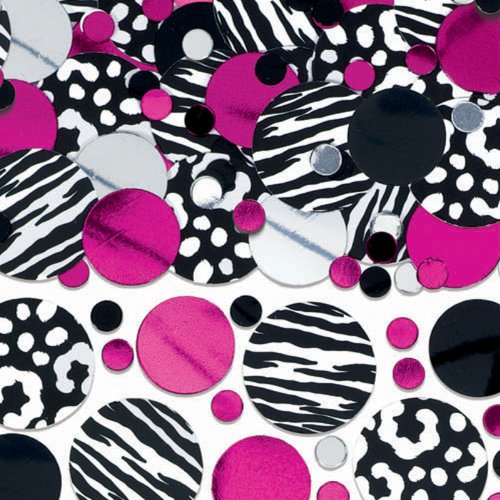 Fabulous Pink and Black Zebra Confetti