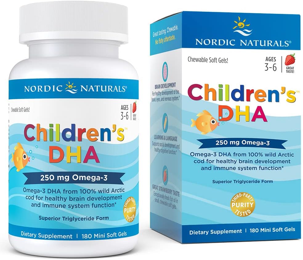 Nordic Naturals Children’s DHA, Strawberry 180 Mini Chewable Soft