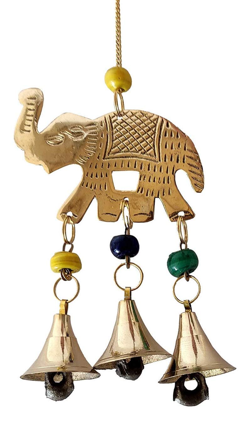 Hand Crafted Metal Brass Wall Hanging Elephant,Brass Elephant Wind Chime,Collectible Art,Perfect for Home Decoration and Gifting-image-46