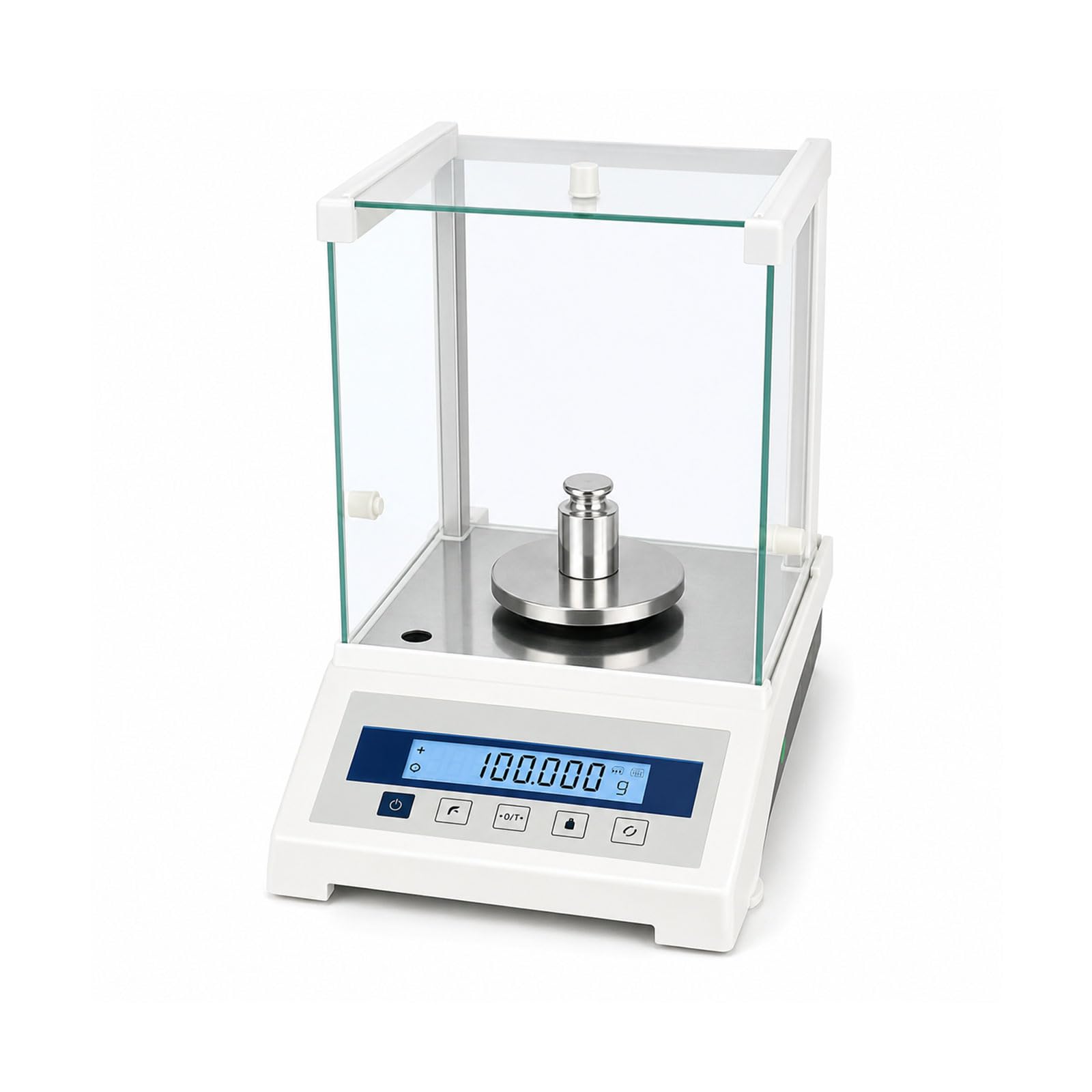 Balanza Analítica con Legibilidad 0,0001 G, Capacidad 100–220 G, Balanza De Laboratorio con Parabrisas De Vidrio De 3 Puertas, Pantalla LCD & Plato De Acero Inoxidable 100g
