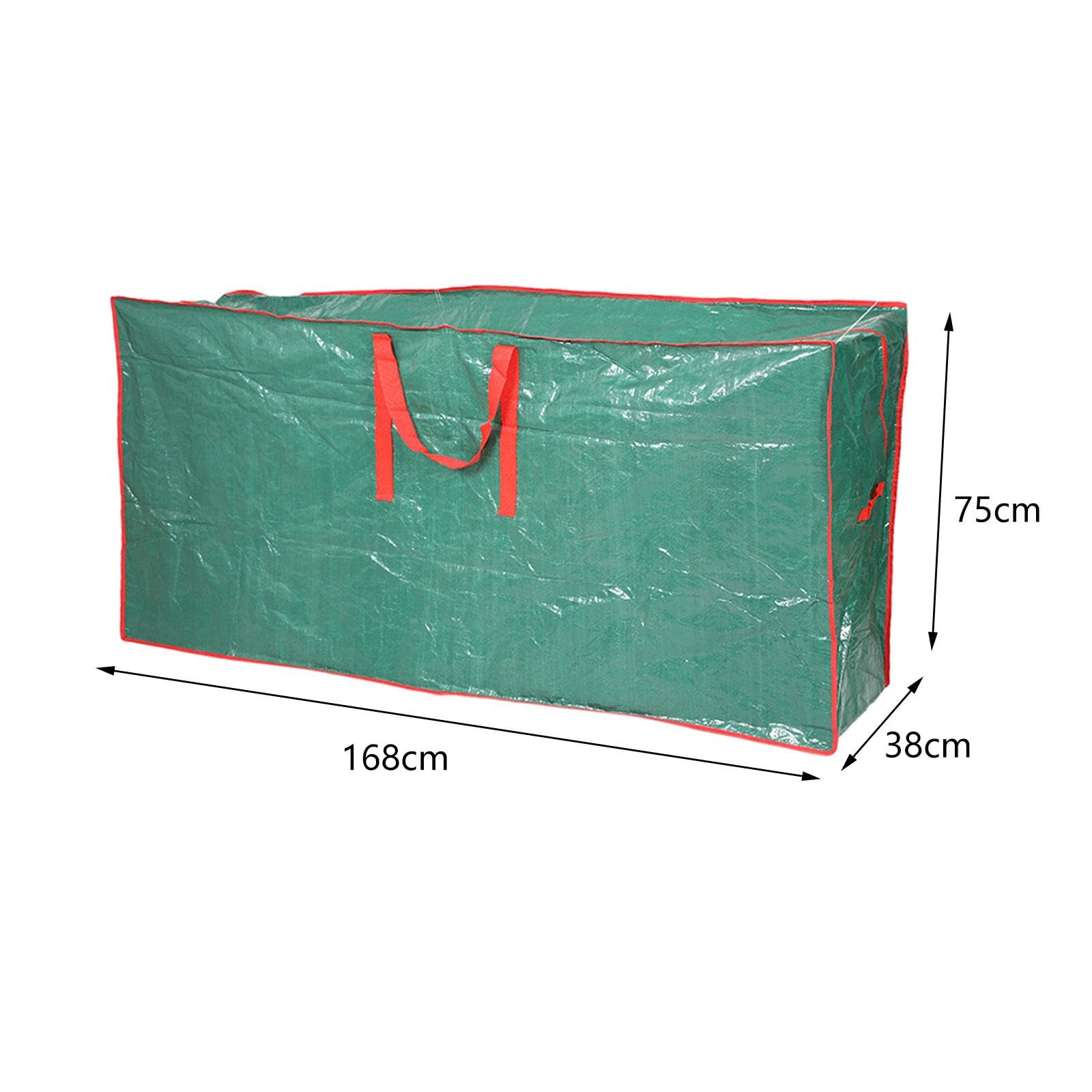 Set di 3 borse portaoggetti per albero di Natale con cerniera, organizer per alberi di Natale, ciondoli, vacanze, verde, grande, 165 x 38 x 75 cm