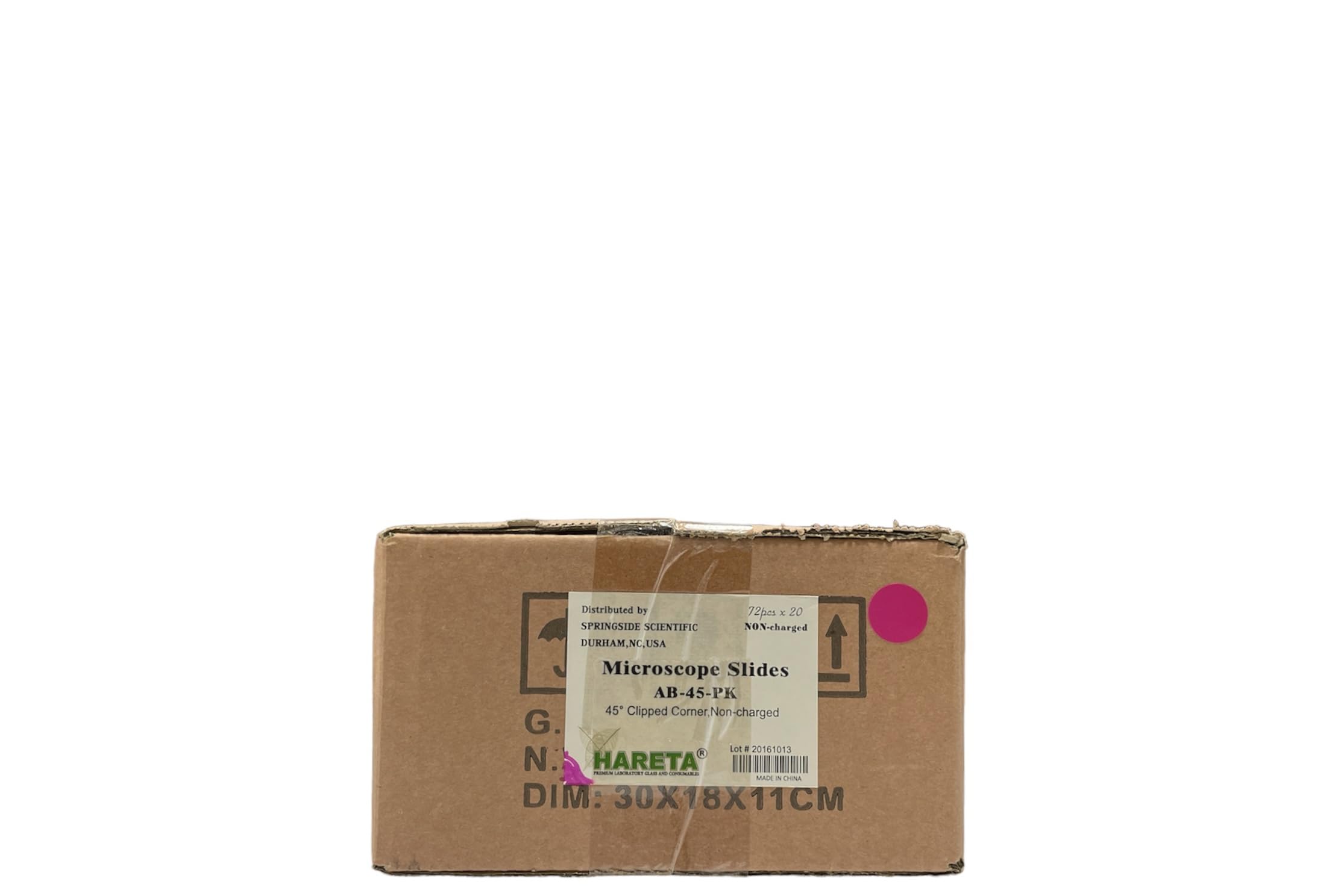 Hareta Microscope Slides, Non-Charged, 45° or 90° Degree Corners, 3/4 White Glass Slides,1