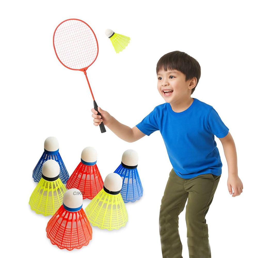 Ciko Kids Badminton Shuttlecocks, Multicolour Nylon Pack of 6 with Storage Tube-image-31