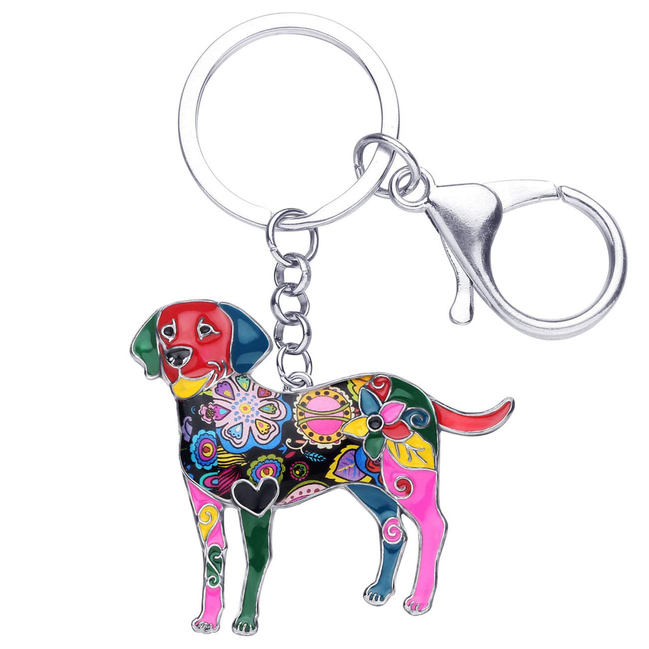 Doway Unisex Multi Labrador Cute Enamel Dog Keychain Keyring Pets Dog Keyrings For Women (Multi Labrador)