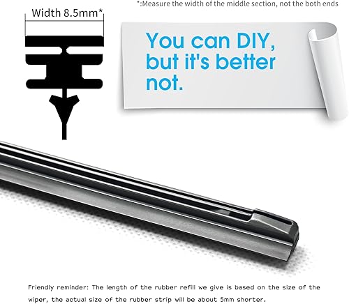 Miniatura 3 de ASLAM Repuestos de limpiaparabrisas de 0.335 in para limpiaparabrisas híbrido de 28 pulgadas (juego de 2)