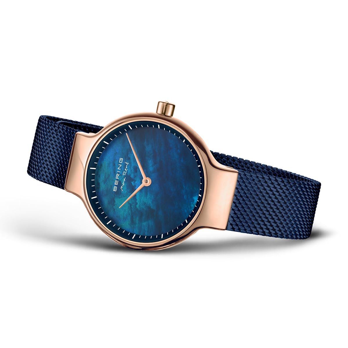 Bering Damen Quarz Uhr | Armbanduhr 27 mm Edelstahlgehäuse und Perlmutt Zifferblatt | Milanaisearmband | Saphierglas | 5 ATM | 15527