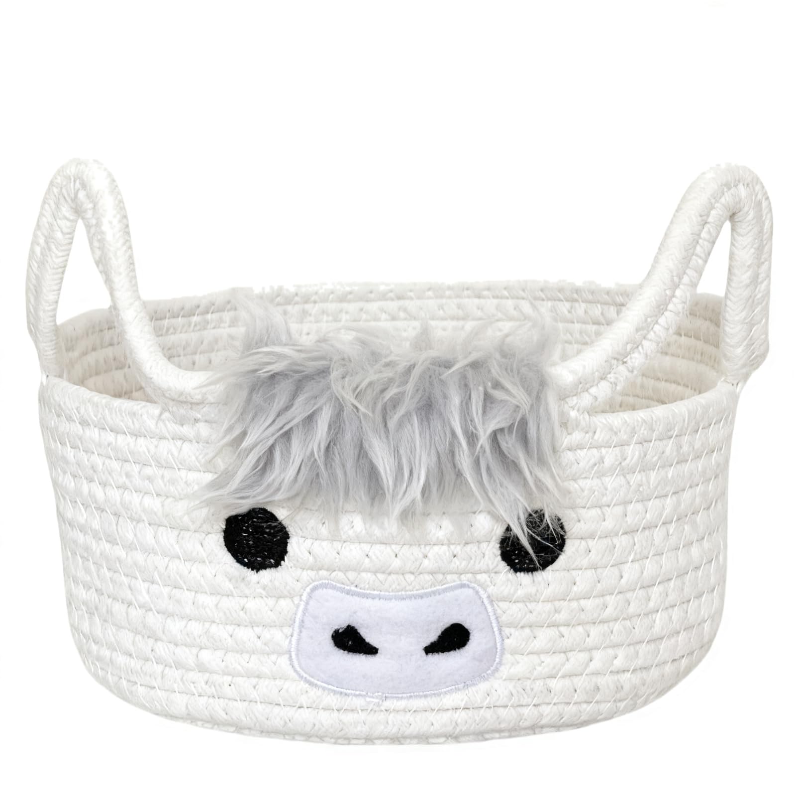 PUXZYAX Cow Decor Cow Basket Charming Nursery Decor Organizing Items While Adding Pleasant Theme To Space Wishes Baskets, white