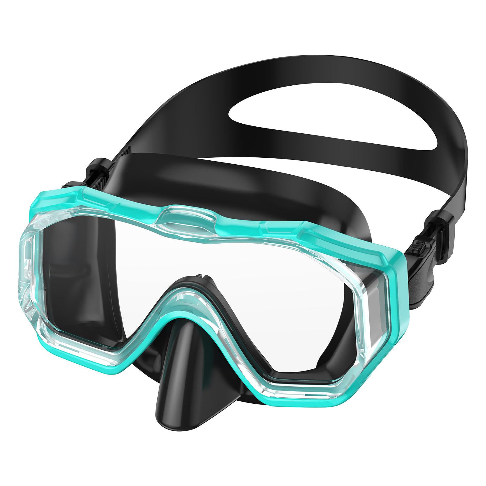 W WSTOO Adults Swim Goggles with Nose Cover,HD 3-Window Wide Vision Lens Snorkel Diving Swimming Mask Anti-Fog&Leak