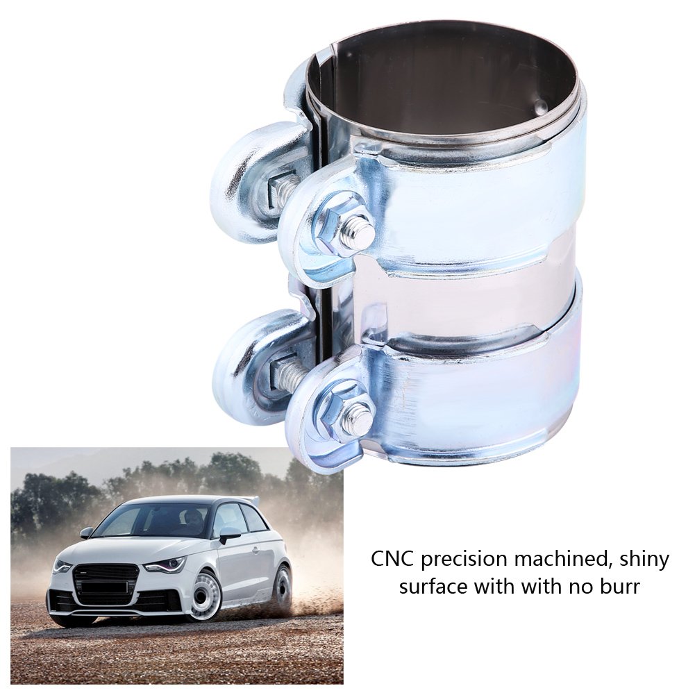 Aramox Exhaust Pipe Clamp,Stainless Steel Turbo Exhaust Band Clamp Step