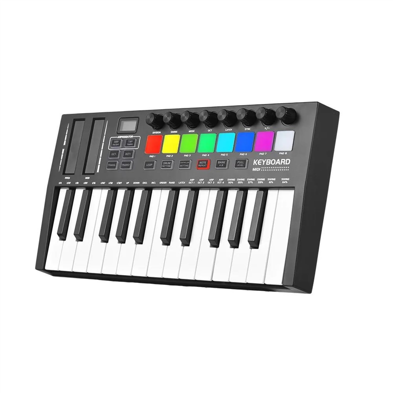 Professionelle Elektronische Tastatur 25-Tasten-MIDI-Keyboard-Controller Elektronisches Audio Tragbares Arrangieren Strike Pad Keyboard Piano MIDI-Controller