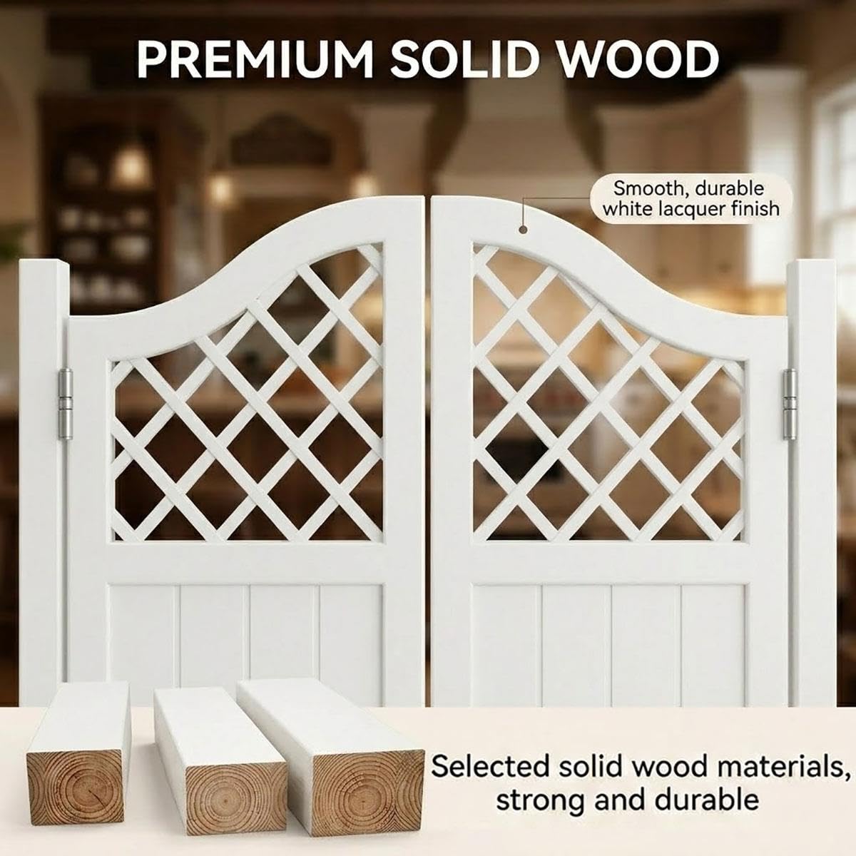 Portes battantes de saloon, Porte de Saloon en bois massif, 70-150cm large