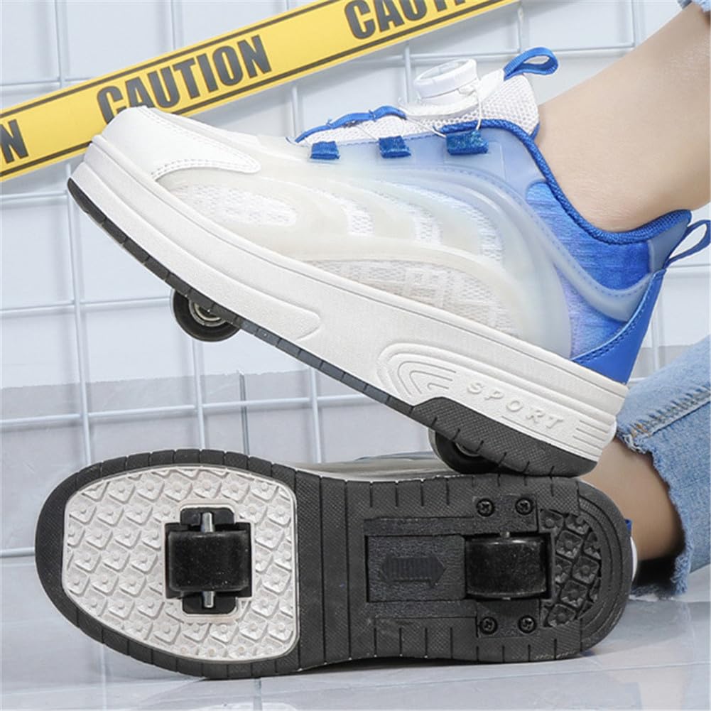 ENEN Schuhe mit Rollen für Jungen & Mädchen, Mode Outdoor Turnschuhe mit Rollen Versenkbarer, Schuhe mit Rollen Kinder, 2-in-1 Roller Schuhe Turnschuhe mit 2 Rollen