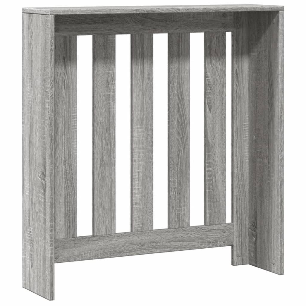Heizkörperverkleidung Grau Sonoma aus Holzwerkstoff 78 x 20 x 82 cm mit vertikalen Latten, Ablagefläche für Wohnzimmer Bad Küche, dekorative Abdeckung für Heizung und radiator