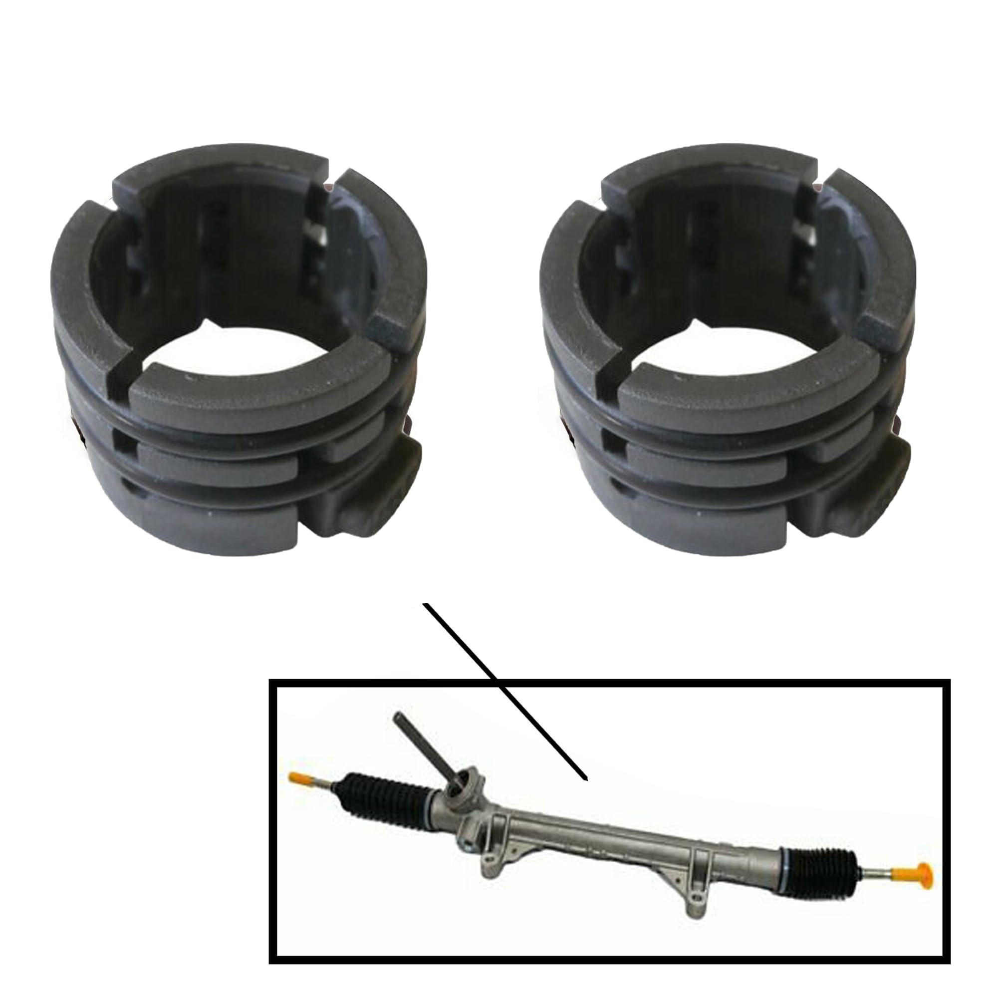 Partsline (Lot de 2) Kit de Réparation Bague d'Etanchéité pour Crémaillère de Direction AVEC Joints compatible avec CLIO III FLUENCE KANGOO II SCENIC II - 490016514R 490019110R