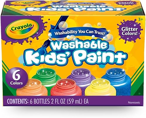 Vista 15 de Crayola Pintura lavable para niños (6 quilates), suministros esenciales para preescolares, juego de pintura para niños, suministros imprescindibles
