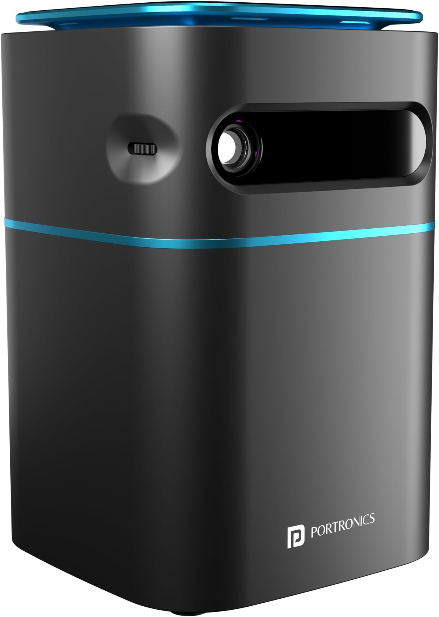 Portronics Pico 12 Portable Smart Projector with Android 11, 4K Ultra HD Support, Rechargeable, 3200 Lumens, DLP Technology, 120" Max Display, Auto Keystoning, 5W Speaker (Black)