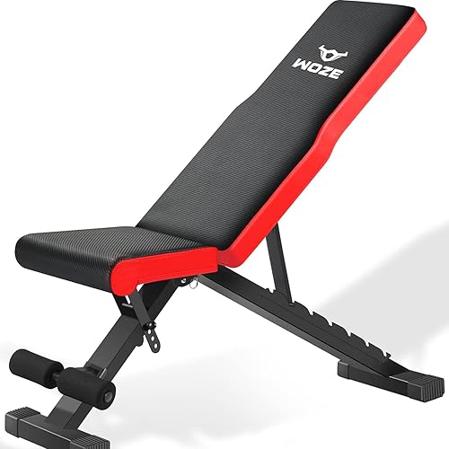 Banco de peso ajustable, banco de entrenamiento plegable de 880 libras para gimnasio en casa, banco inclinado multiusos para entrenamiento de fuerza