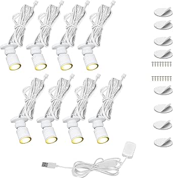 Kit éclairage LED En Forme De V Pour Vitrine - Lot De 4 Barres 30 Cm, 1200lm, Dimmable - Blanc 6000K - Facile à Installer
