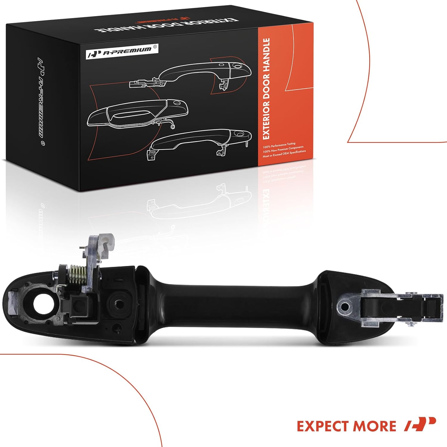 A-Premium Front Left Driver Side Exterior Door Handle Compatible with Honda Accord 2003 2004 2005 2006 2007 Sedan, Smooth Black, Replace# 72180-SDA-A01, 72180-SDA-A51