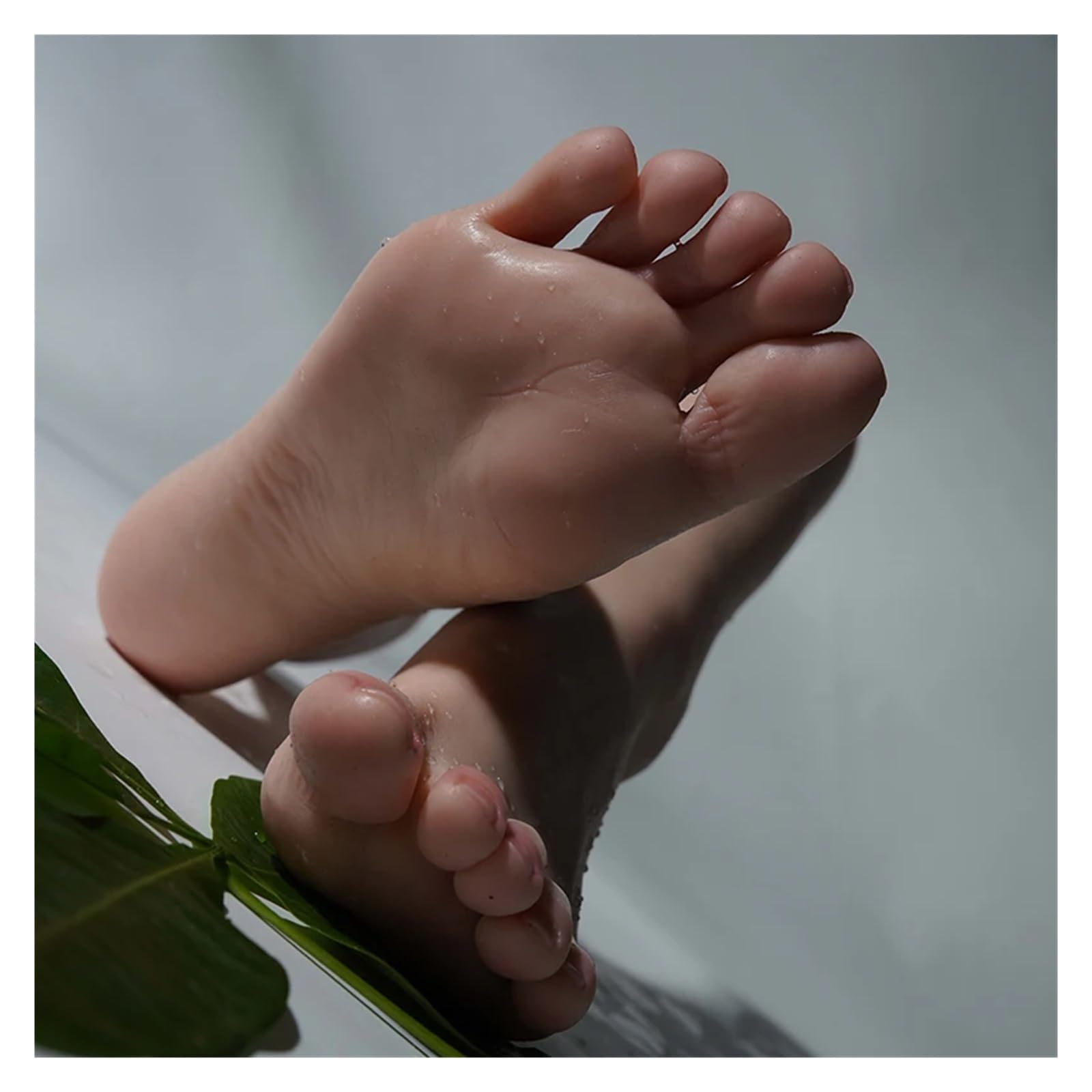 Żeński manekin Model stopy realistyczne silikonowe stopy Nail Practice Manicure Art fałszywy plastikowy fetysz stóp Life Size J3910(Toes bone,1 Pair foot)