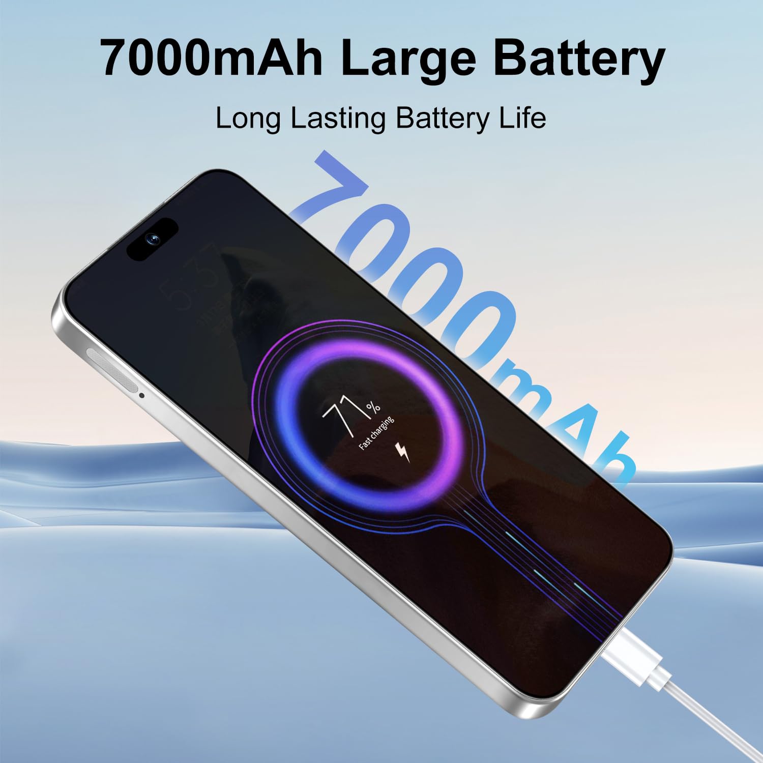 16PROMA X Smartphone: Massive 6.99" FHD+ Screen | Epic 7000mAh Battery Life | 16+512GB Extreme Speed | 108MP Pro Camera | Unlocked Android | Superior to 12GB RAM (White)