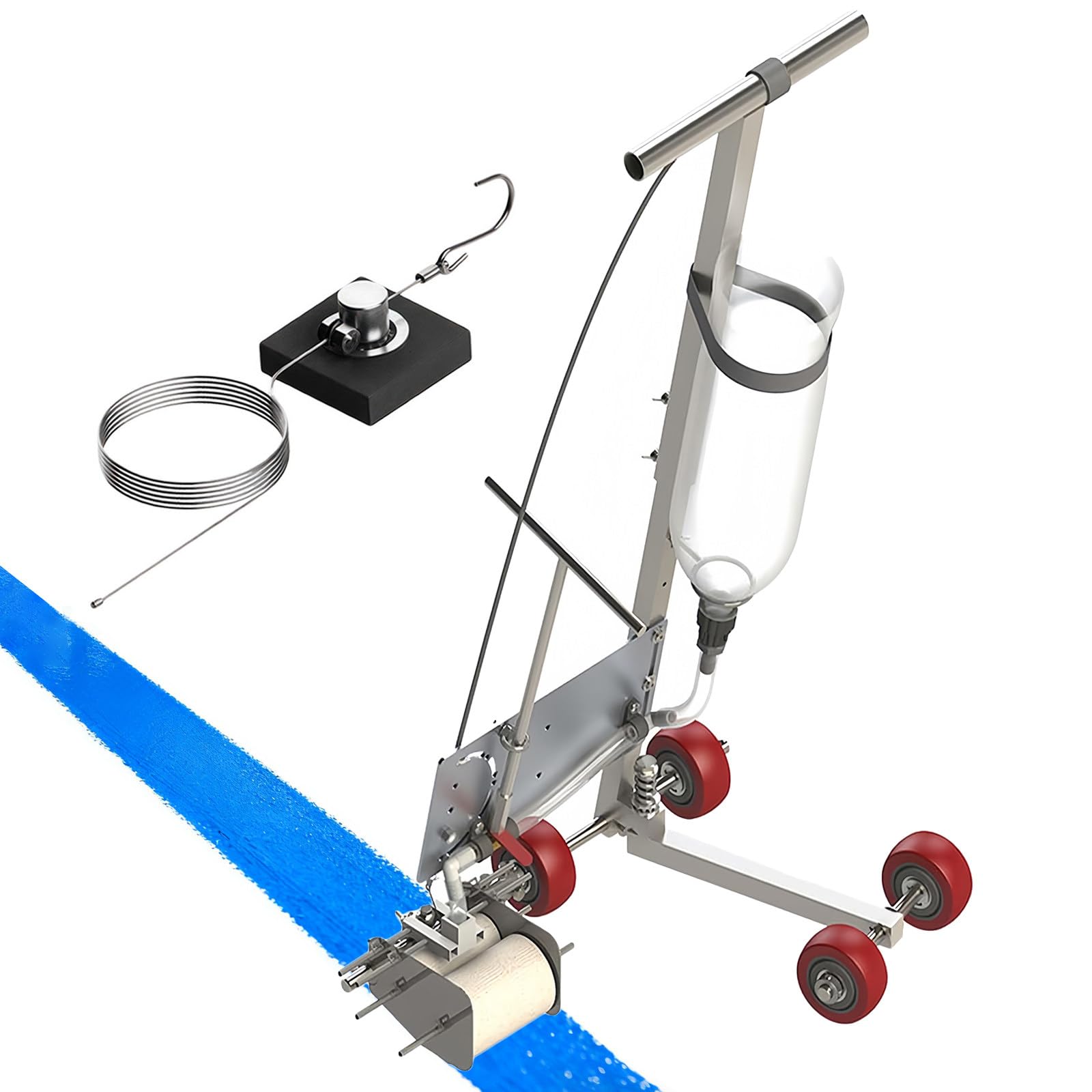 Hand Push Cold Paint Line Striper, Höhenverstellbar 50-80cm, 5/10/15cm Linienbreite, Straßen- & Parkplatzmarkierungsmaschine