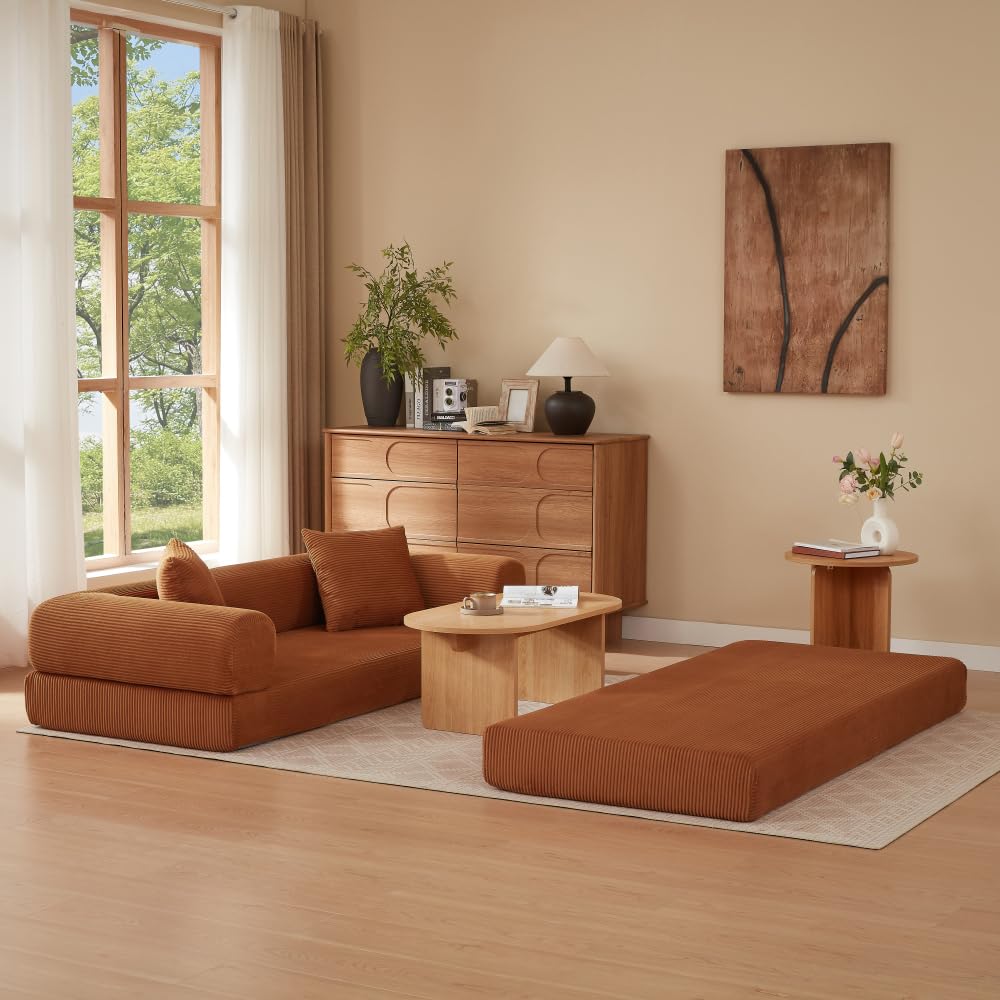 Sapgaks Sofá Plegable, sofá Convertible, Conjunto de sofá y Silla Seccional sin Marco, sofá Cama que se Puede Convertir en Cama, sofá con Suelo de Tatami, Adecuado para la Sala de Estar. Dormitorio