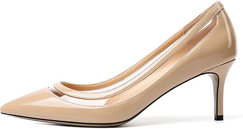 Miniatura 2 de YODEKS Zapatos de tacón bajo para mujer con punta puntiaguda, tacón de gatito, zapatos de trabajo de oficina para novia, noche, baile de graduación