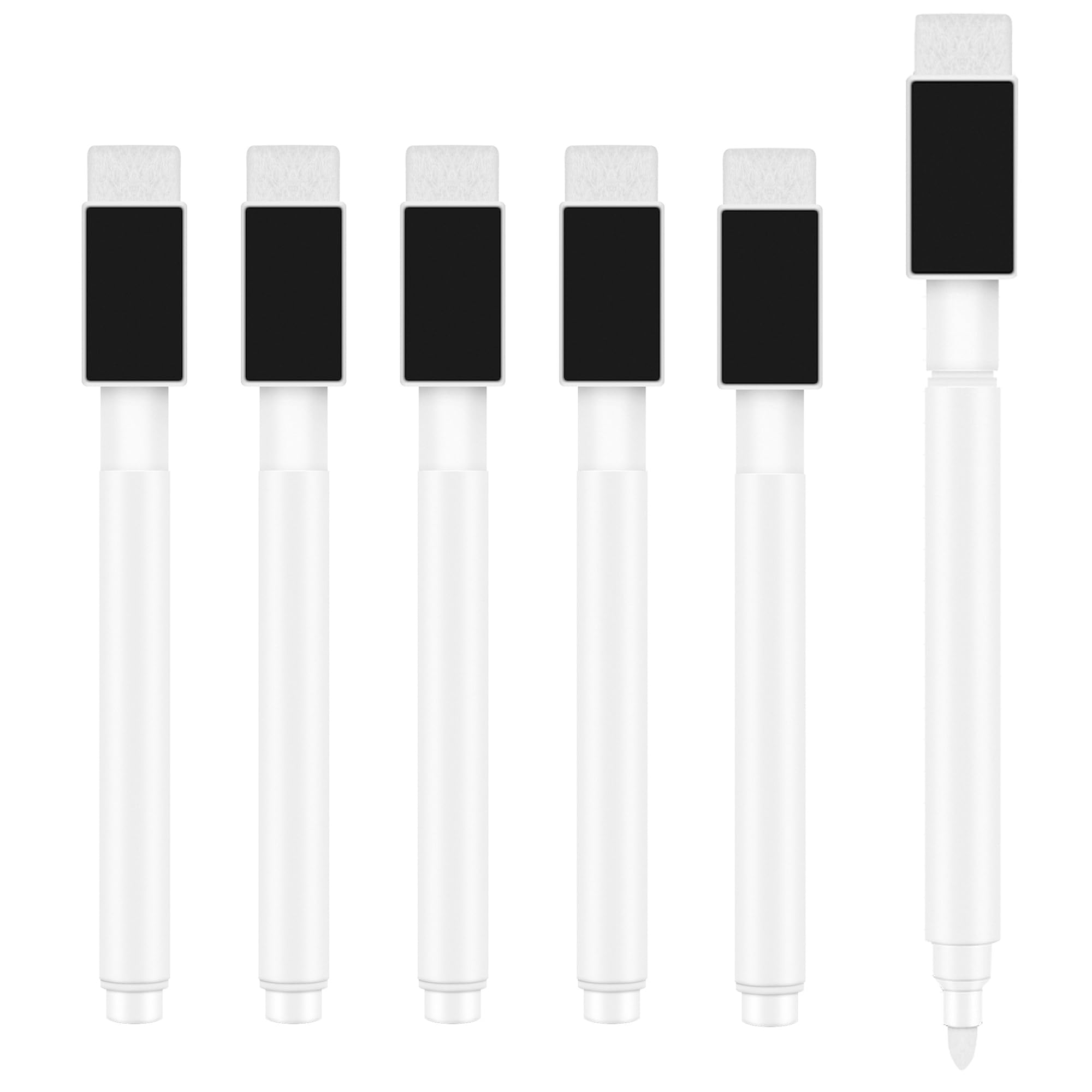 5 Pcs White Dry Erase Markers Magnetic Dry Erase Marker with Eraser Cap Mini Dry Erase Markers for
