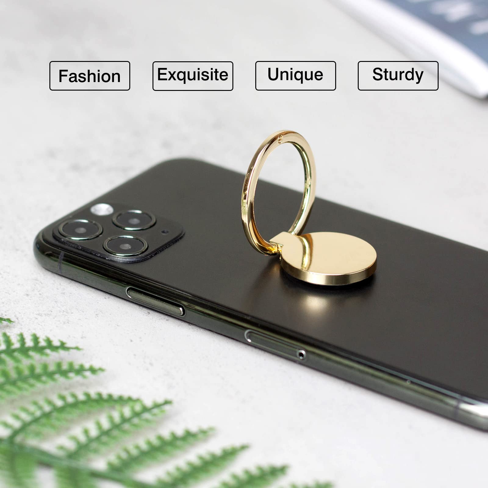Handy-Ringhalter Mit Starker Klebefläche – 360° Drehbar, Magnetisch, 2 Stück In Brillantrot