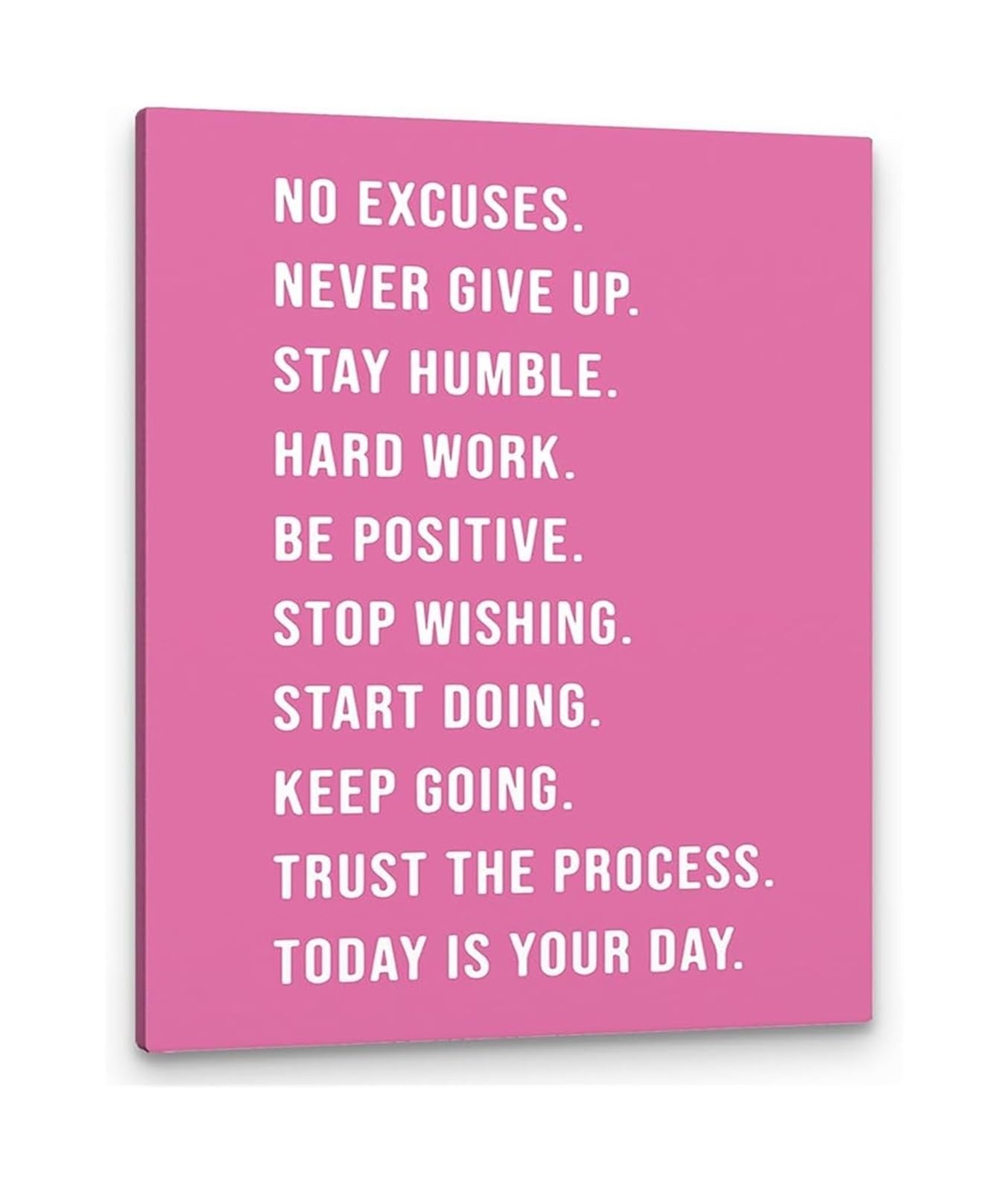 LLBOGRGGN Motivational Framed Canvas Art No Excuses Never Give Up Workout Inspiration for Exercise Room Office Wall Decor(Framed,08x12inch(20x30cm))