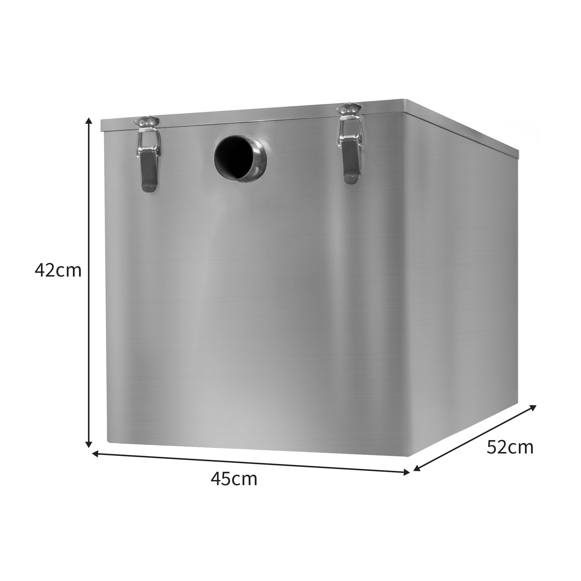 Kommerzieller Fettabscheider, 96 l, Untertischabscheider, 10 kg, Edelstahl, Abfallfett, Wasserabscheider, Filter, Restaurant, Küche, Café, 50 mm Ein- und Auslass, kompakt, 42 cm H x 45 cm B x 52 cm T