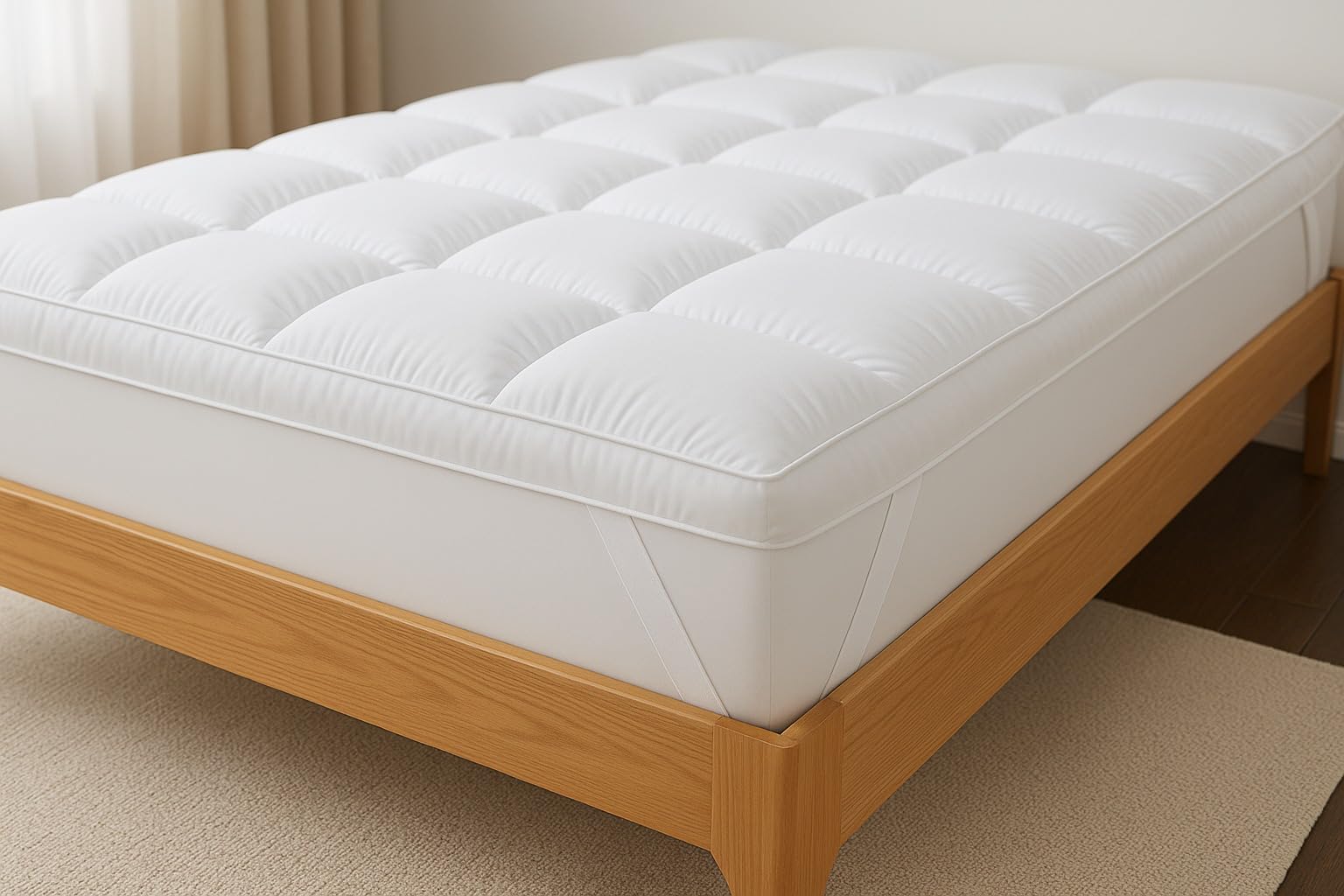 Rohi White Super King Mattress Topper 10Cm Hotel Quality 182X200cm | 4” Thick Quilted Mattress Pad | 1450 Gsm Anti-Allergy & Breathable Soft Support | Firm Mattress Topper With Elasticated Corners