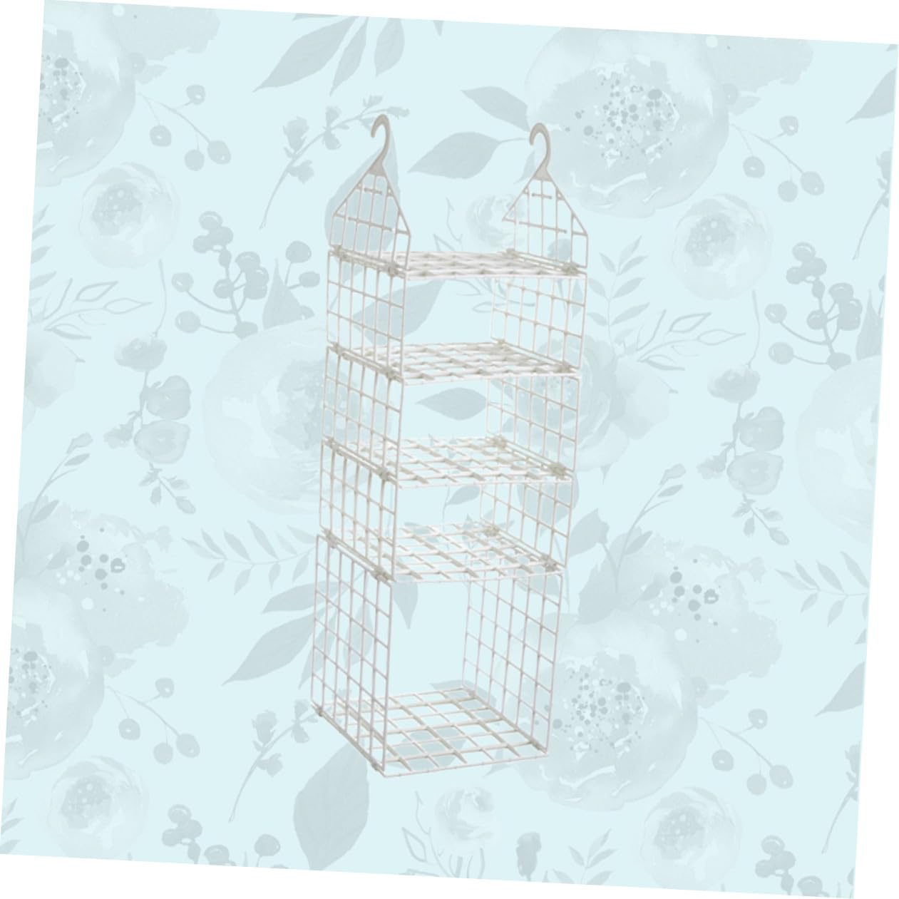 Lurrose Organizador de Armario Colgante Plegable de PP, 1 Grande y 3 Pequeños, Blanco, Ventilado, para Ropa y Pijamas en Dormitorio