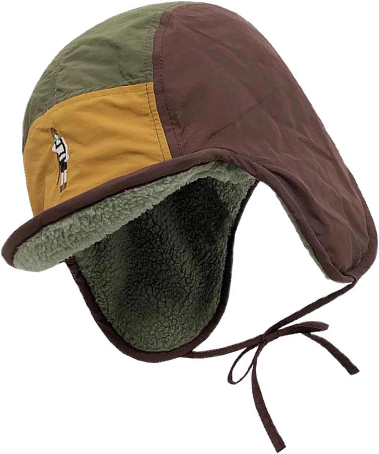 Fleeced Lining Ear Flap Hat for Adult Teens Contrast Color Trapper Hat Winter Windproof Warm Hat for Outdoor Activity