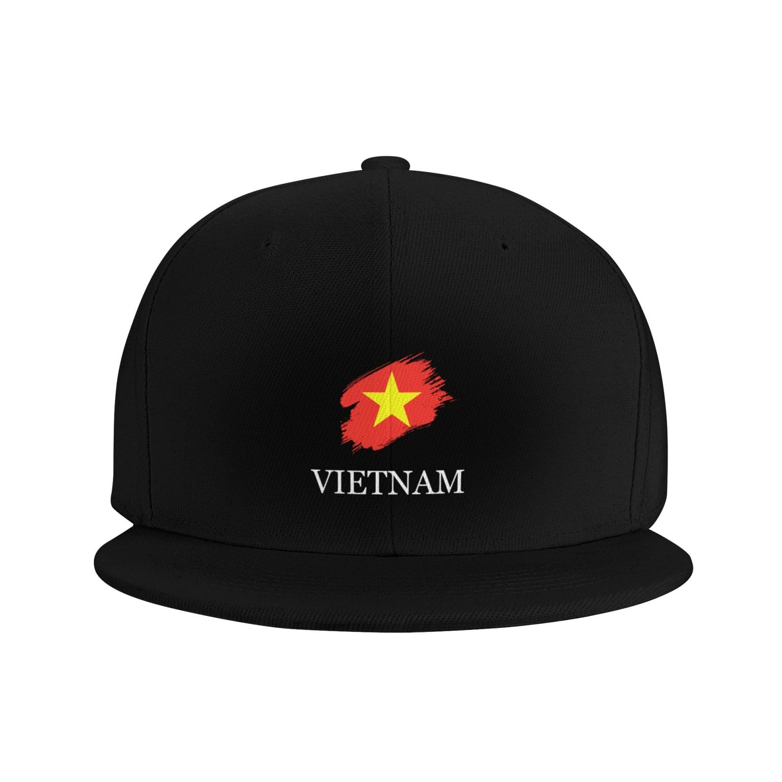 Amazingtr Unisex Black Brush Vietnamese Vietnam Flag Baseball Cap Snapback Hat Adjustable Flat Bill Brim Trucker Dad Hats Fitted