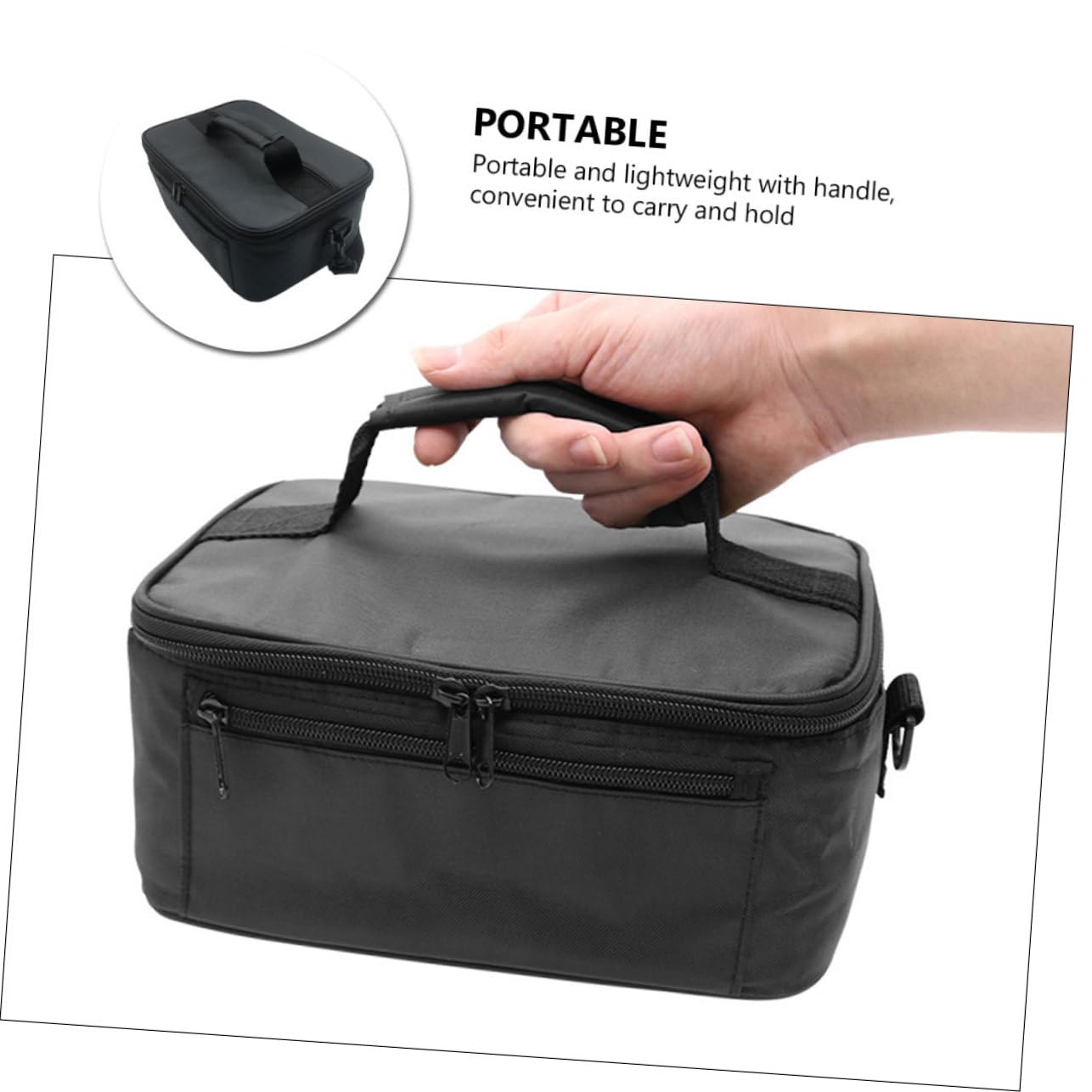 Bolsa Térmica Porta Alimentos, Porta Bento Portátil 20l Oxford Negro