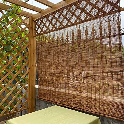 Estor enrollable de bambú con aislamiento térmico y privacidad, para jardín, porche, exterior, protección solar y cocina, persianas enrollables de bambú, 150 x 225 cm