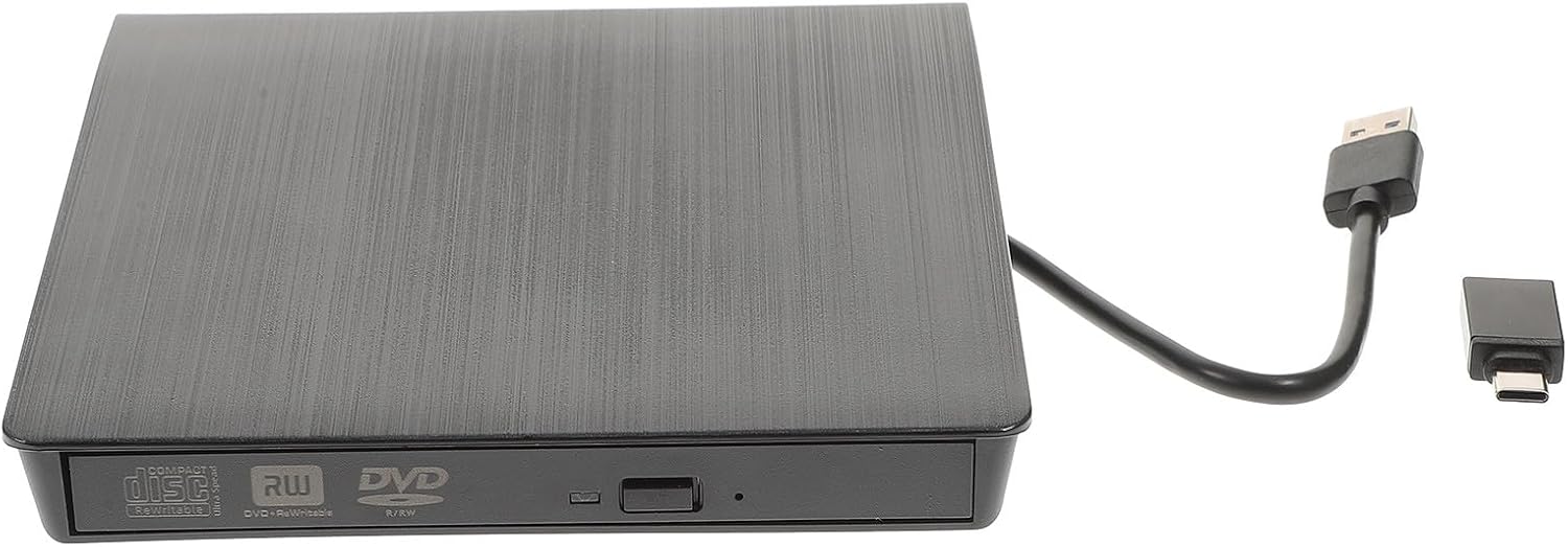 Veemoon External USB 3.0 Slot-in Load CD DVD Rw Optical Drive Burner Recorder Drive for Laptop, 12.7mm Black Compatible with Windows PC