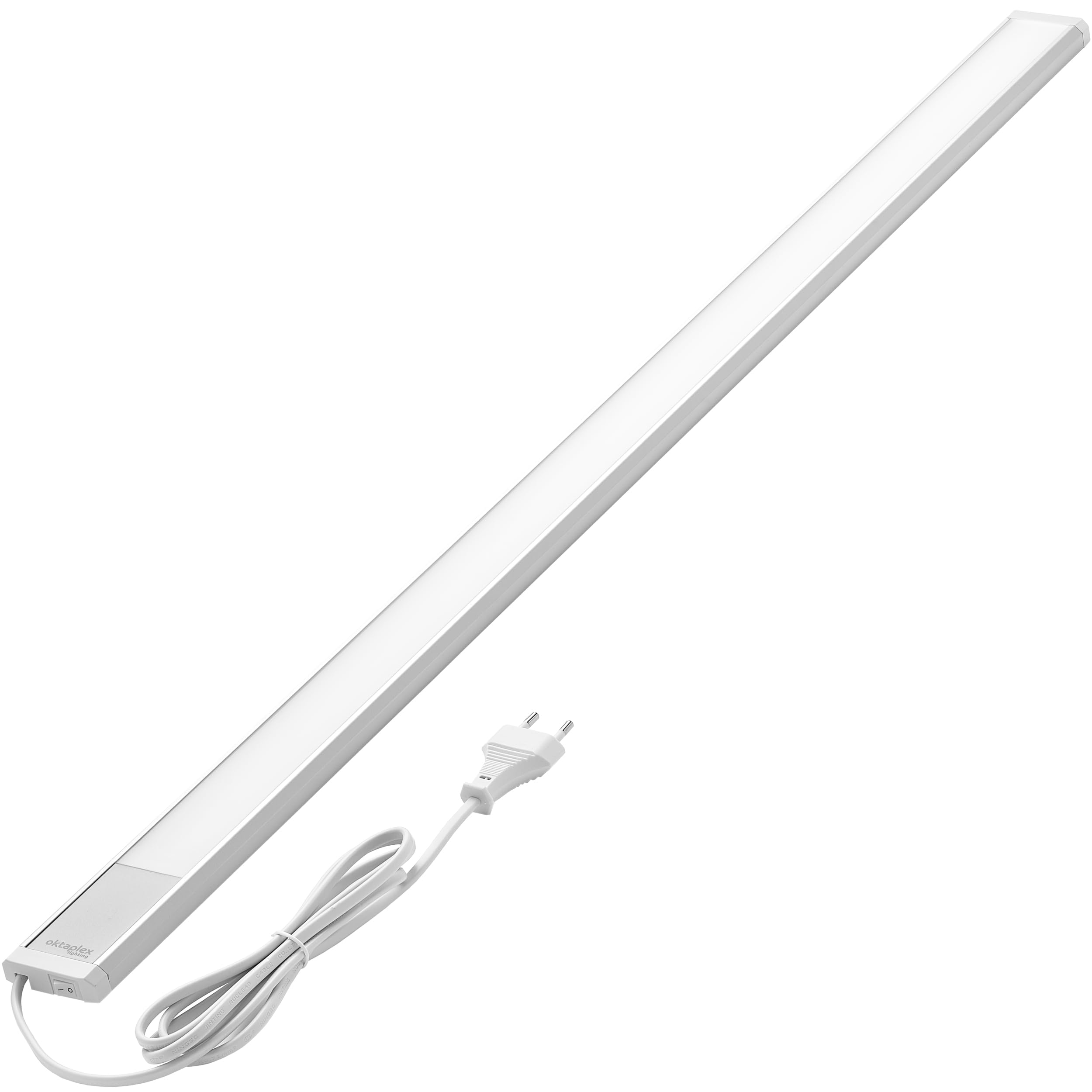 Oktaplex Riva Plat LED Éclairage Sous Plan Cuisine 1110lm Blanc Chaud 90cm Argenté Avec Interrupteur 15W 230V