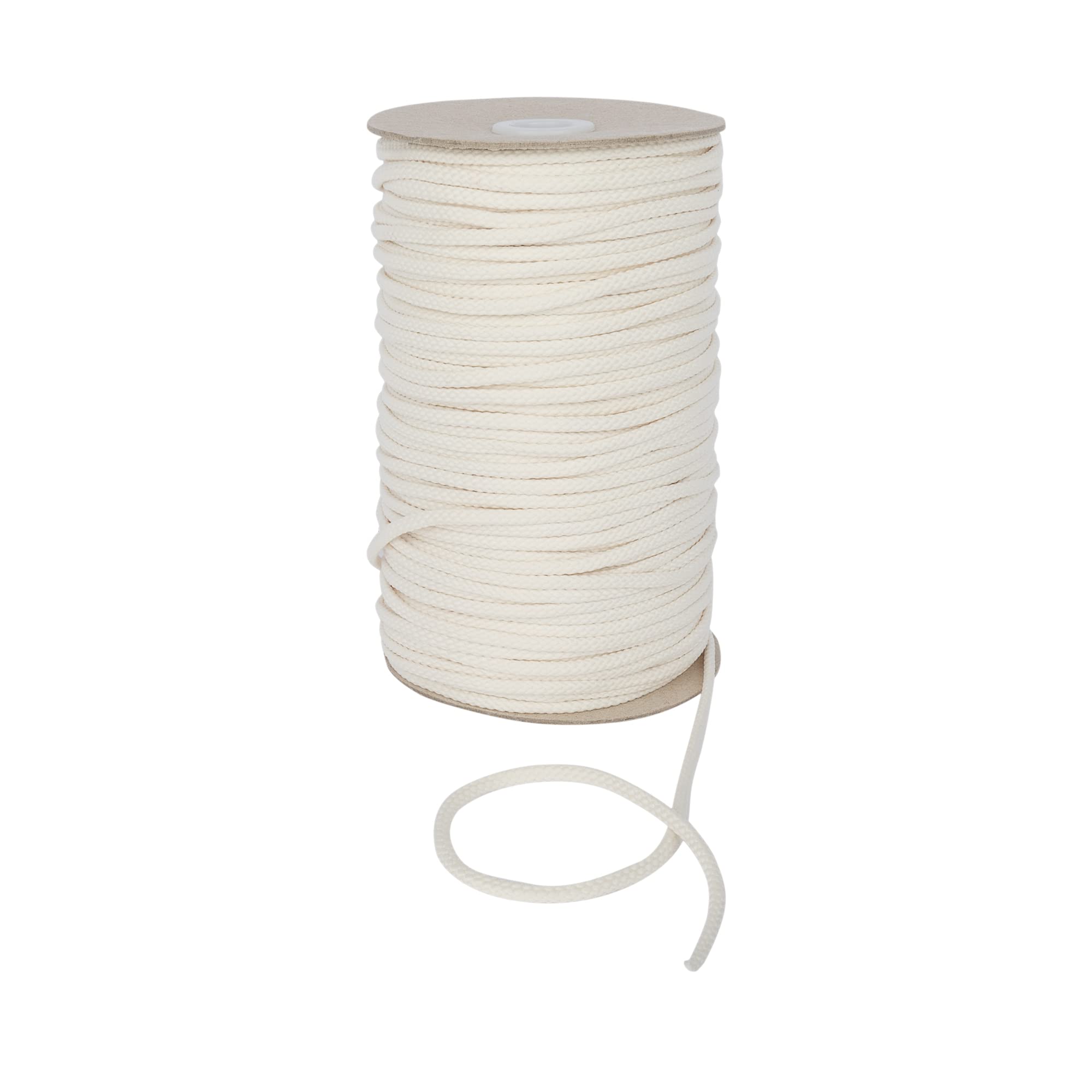 Discount Fabrics Ltd Natural 4Mm Braided Polyester Drawstring Cord - Anorak Braid Cord, 10M