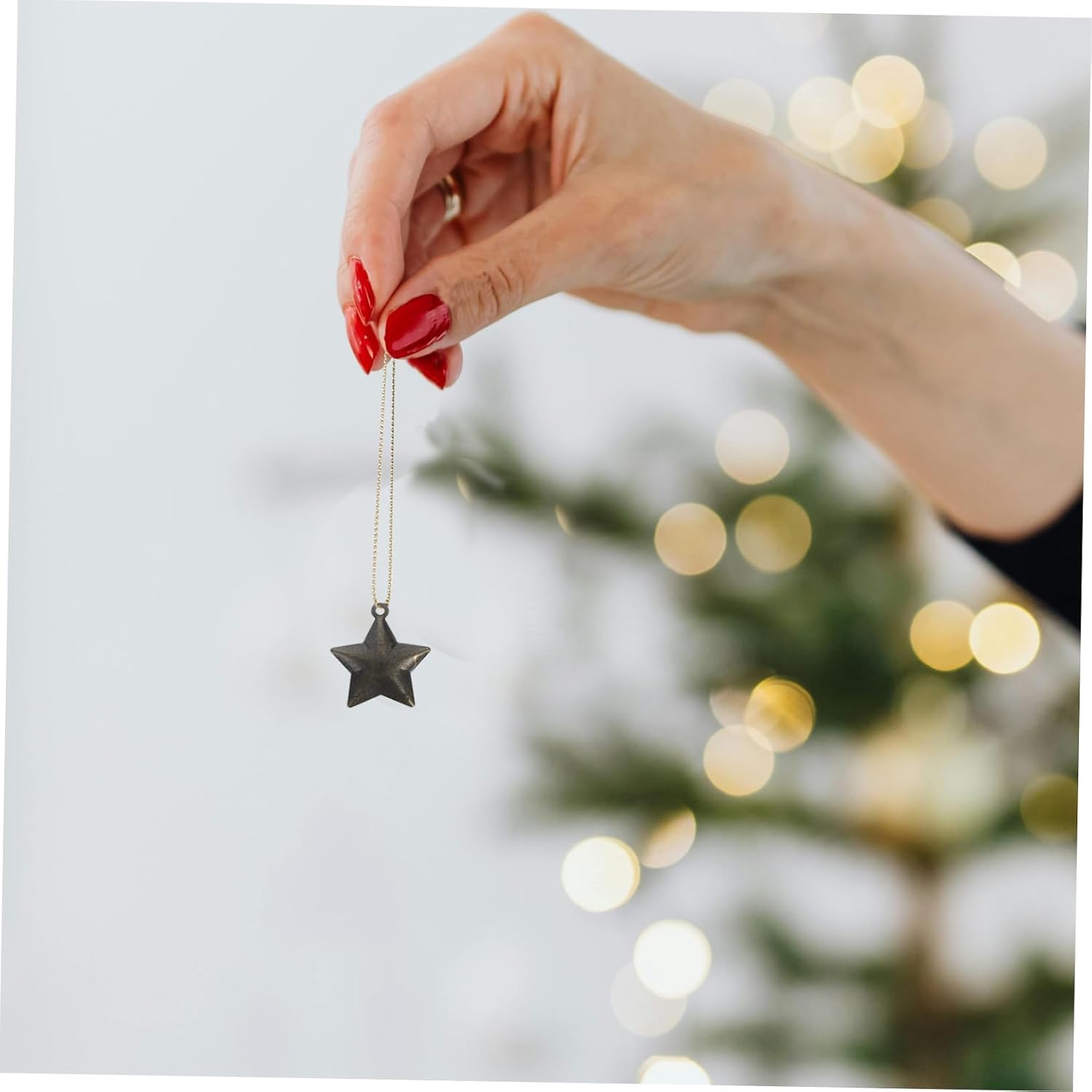 10pcs Rusty Metal Bells: Vintage Small Star Jingle Bells for Festive Holiday Wreaths - DIY Craft Seasonal Home Party Decorations Christmas Decor