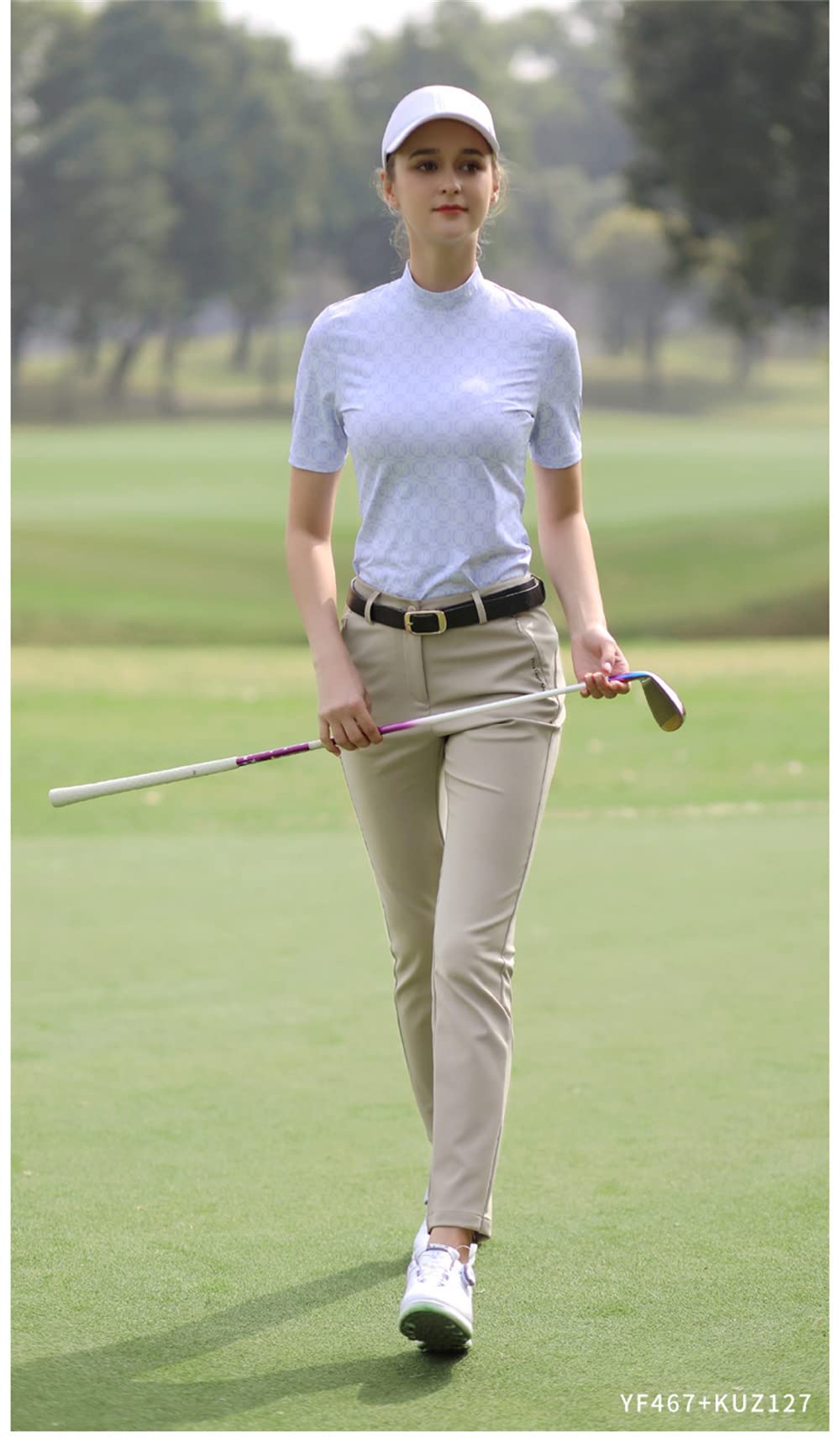 AGARES Pantaloni da golf da donna Slim Fit pantaloni impermeabili traspiranti da golf per abbigliamento sportivo da donna