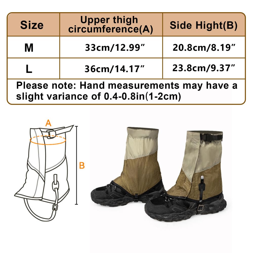 Polainas ajustables para las piernas, impermeables, bajas y ligeras, para caza, senderismo, correr, escalar