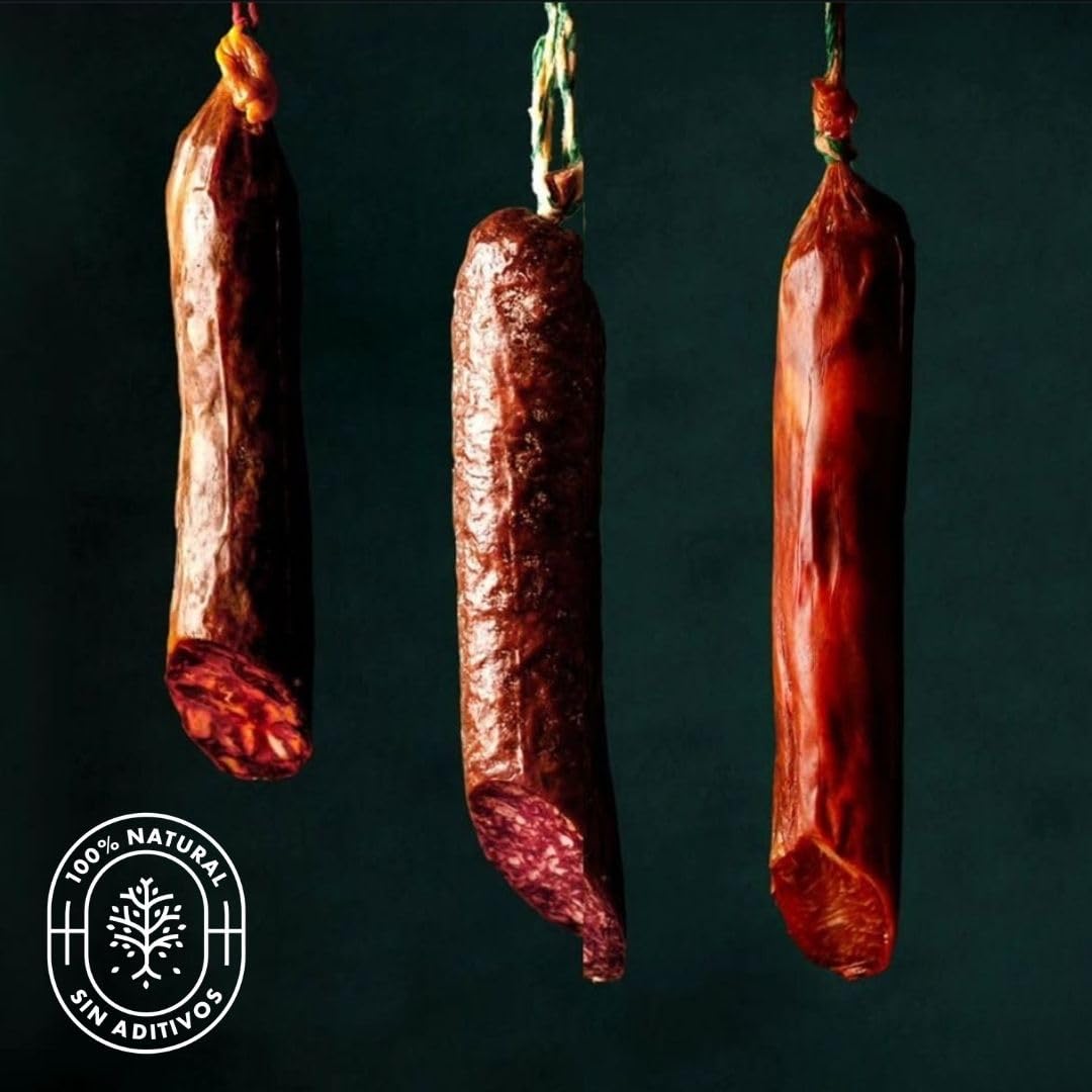 MONTARAZ® Caja Regalo Gourmet | 6 Loncheados Surtidos 100% Ibéricos de Bellota | Jamon Iberico, Lomo Iberico y Salchichon y Chorizo Ibéricos envasados al vacío (600gr) | 100% Natural | Lote Ibericos