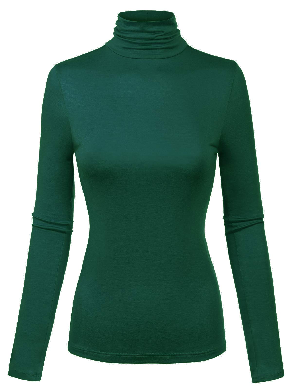 MixMatchy Women's Slim Lightweight Long Sleeve Pullover Turtleneck Mock Shirts Base Layer Undershirts Active Tops
