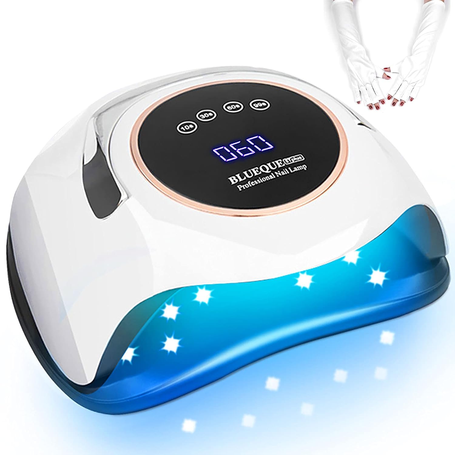 PENNY73 Lâmpada portátil para unhas de 180 W, secador de gel, lâmpada UV profissional com sensor inteligente e ferramenta de manicure com temporizador