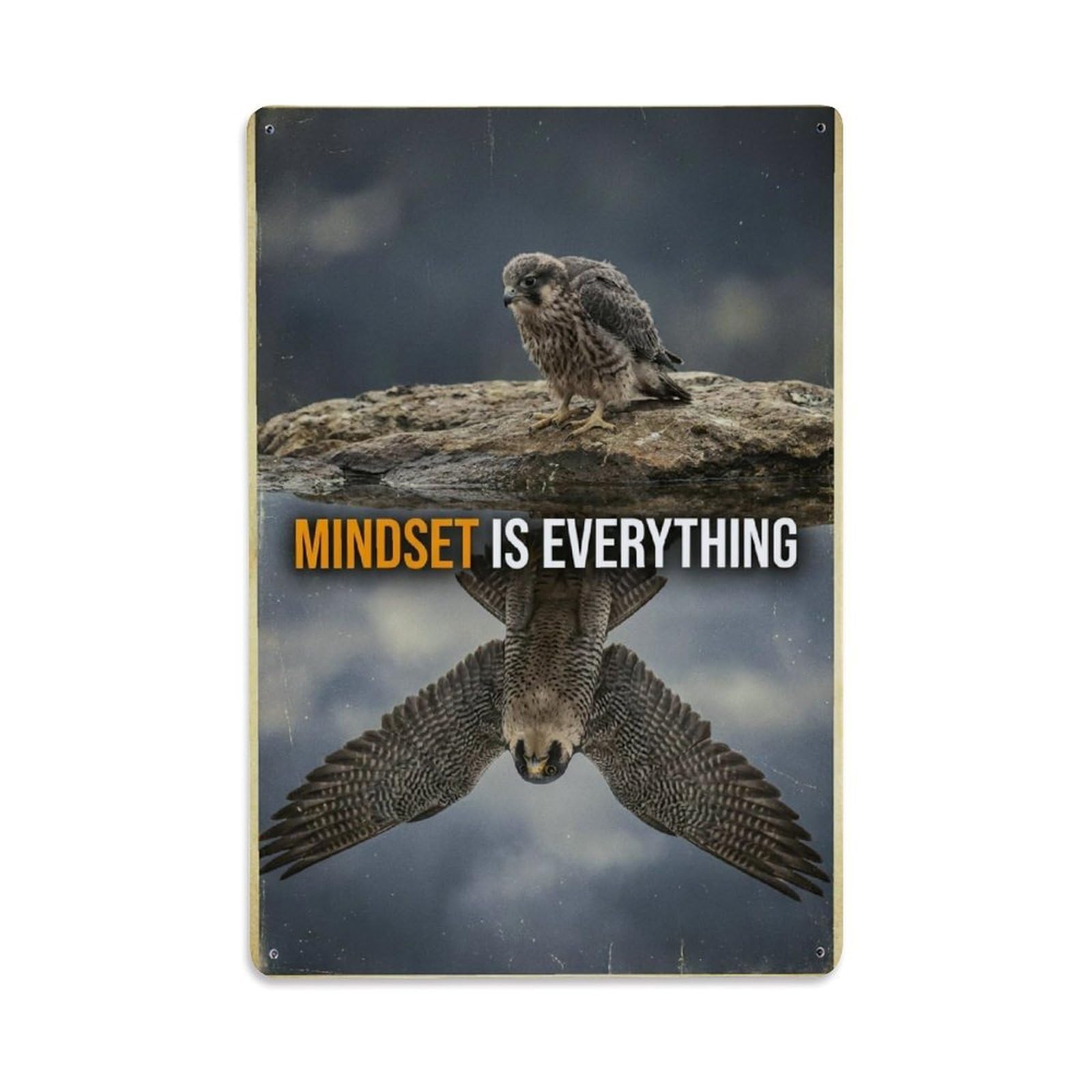 Metal Tin Sign Mindset Is Everything Falcon Motivation Quote