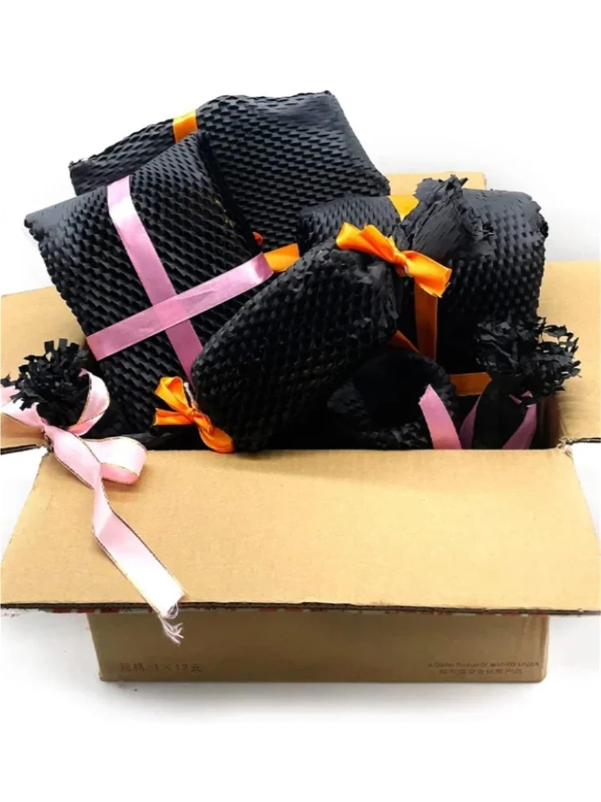 Papier pakowy Kraft o strukturze plastra miodu | Czarne opakowanie o wielu rozmiarach Transport Opakowanie na prezenty: amortyzacja Kraft Buffer(Black 50cmx10m)